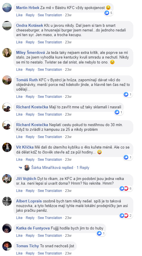 KFC Bystrc - update/doplnění recenze - 2